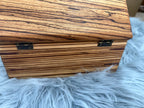 Handmade Zebra Wood Keepsake Box with Hinged Lid | Rustic Storage Display Gift Box – $65
