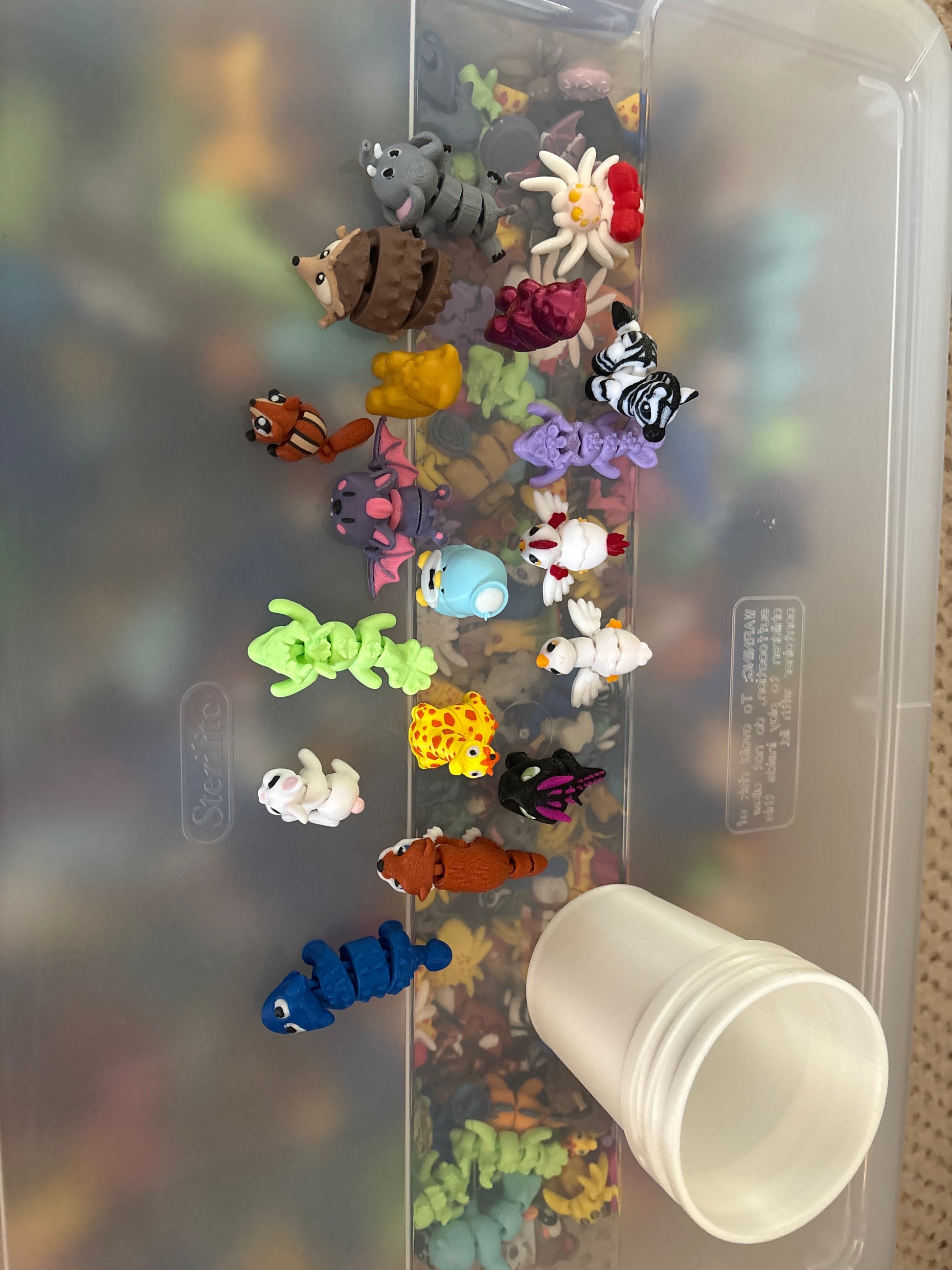 Mini Mystery Bucket of 3D Printed Animals – Surprise Toy Set for Kids & Collectors