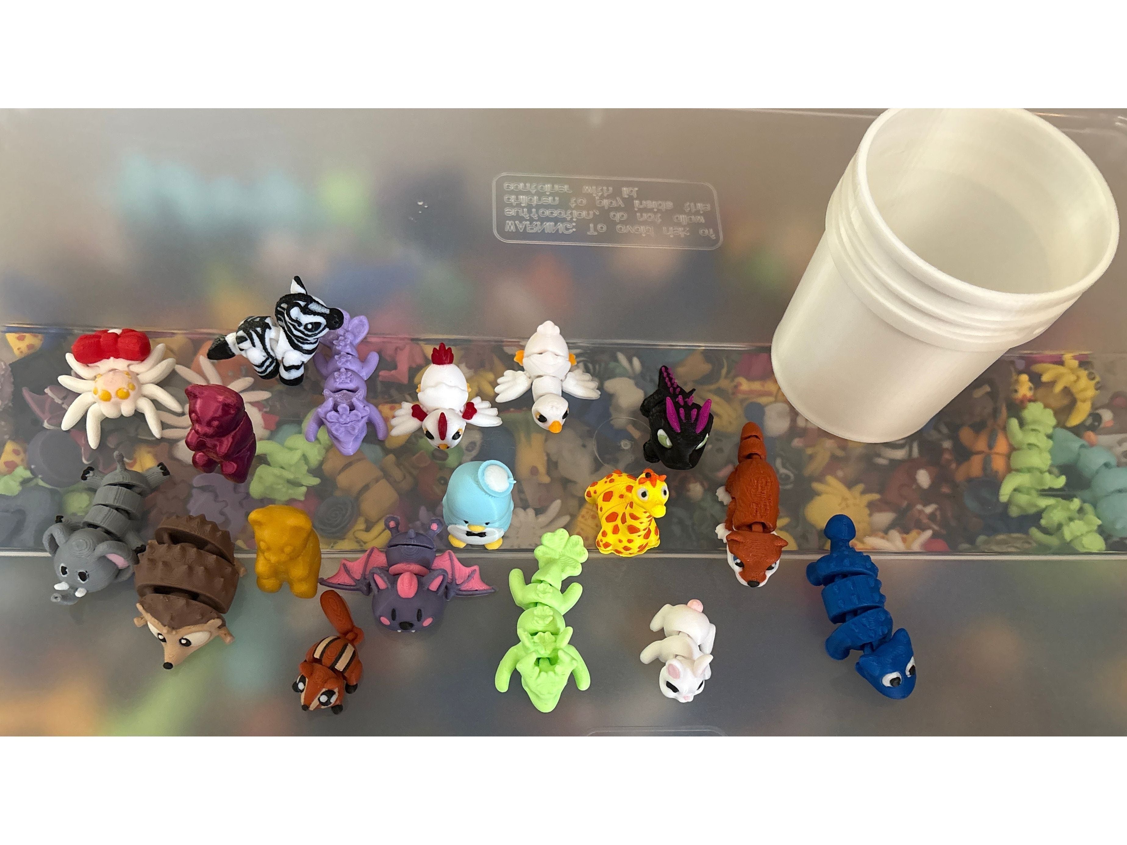 Mystery Bucket: Mini 3D Printed Animal Set – Fun Surprise Toys