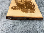 Live Edge Barn & Tractor Scene | Laser Engraved Farmhouse Wall Art | 10" x 13.5" | $25