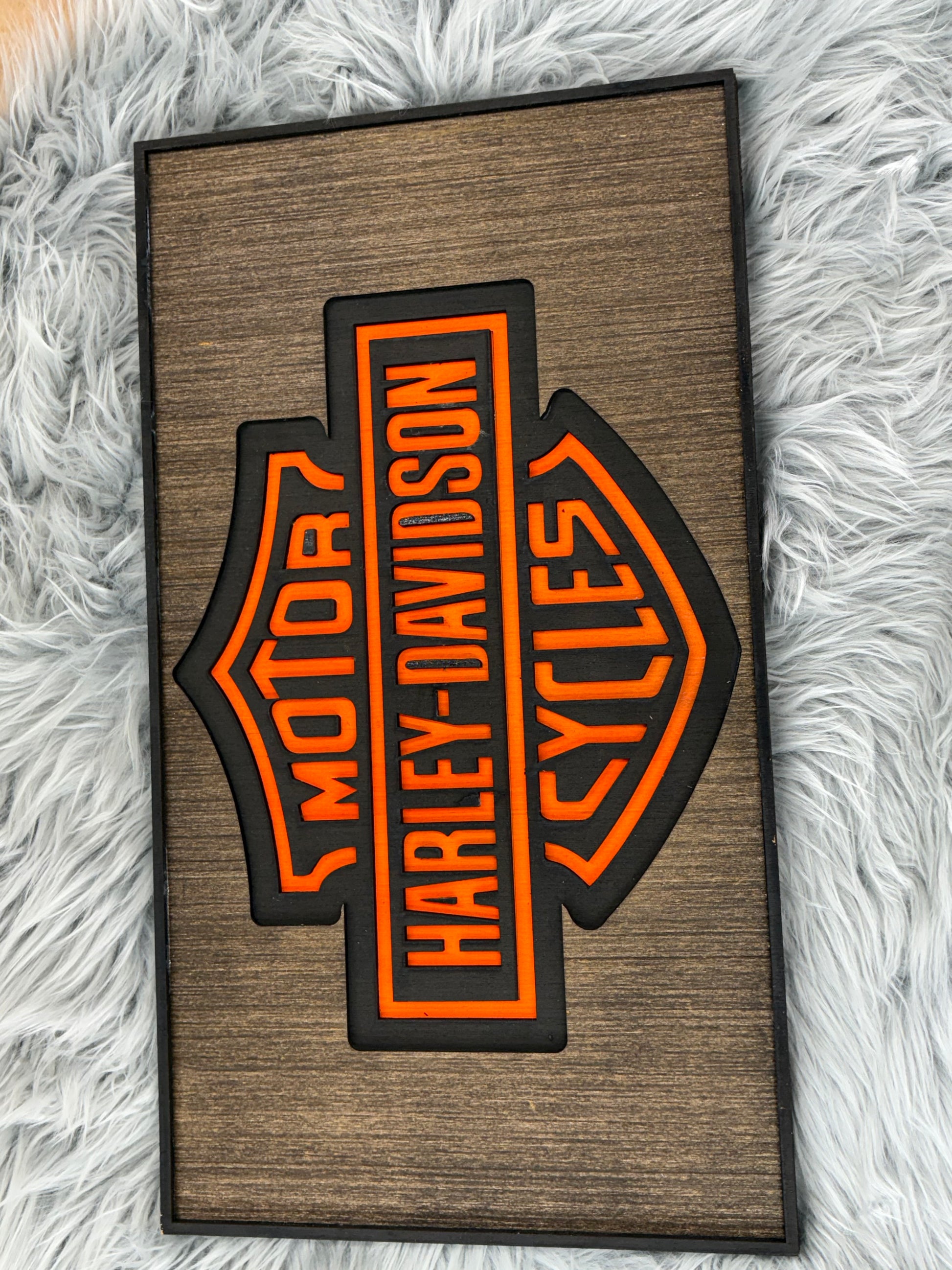 Harley cycles laser engraved sign