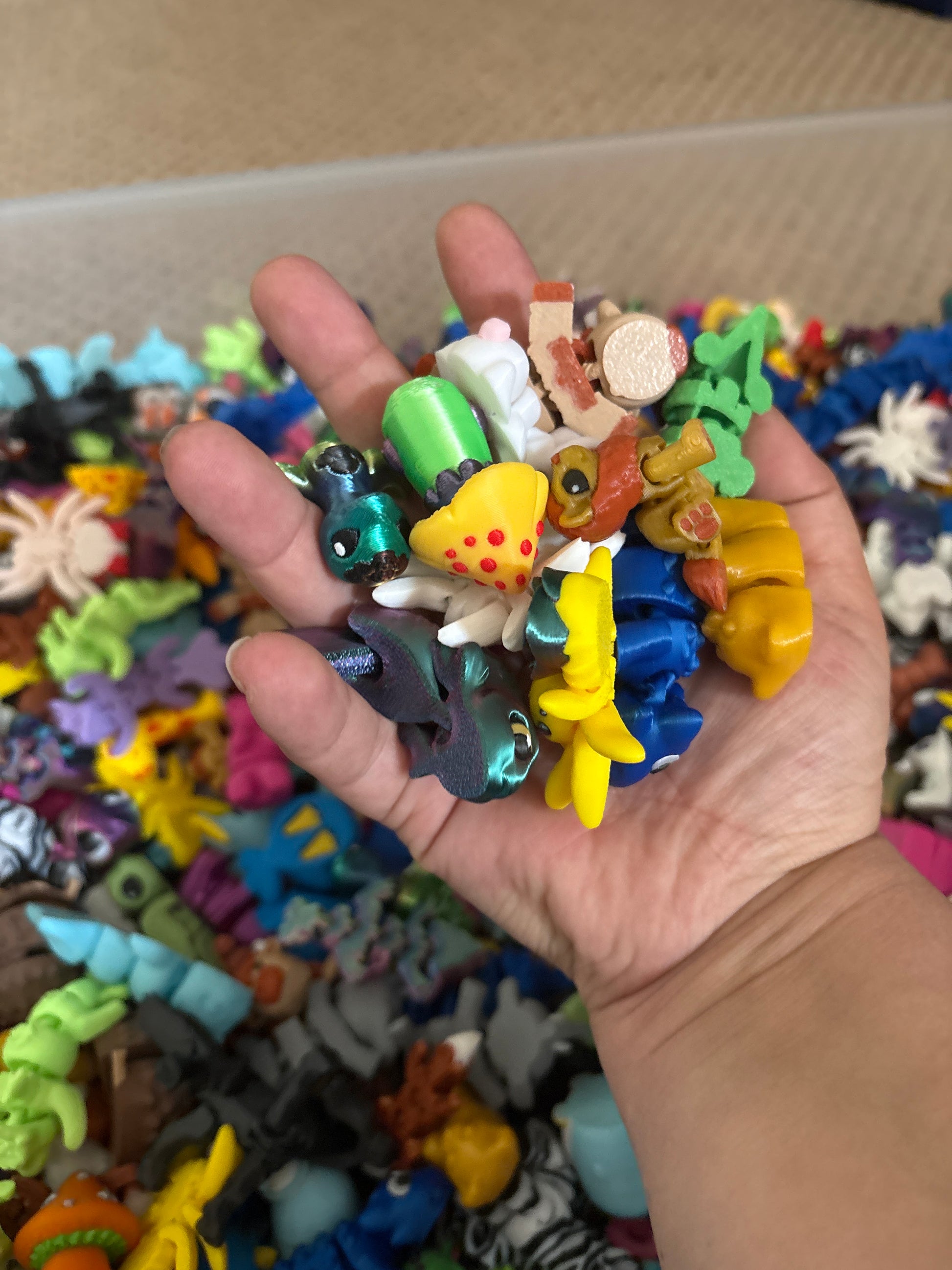 Mini Mystery Bucket of 3D Printed Animals – Surprise Toy Set for Kids & Collectors