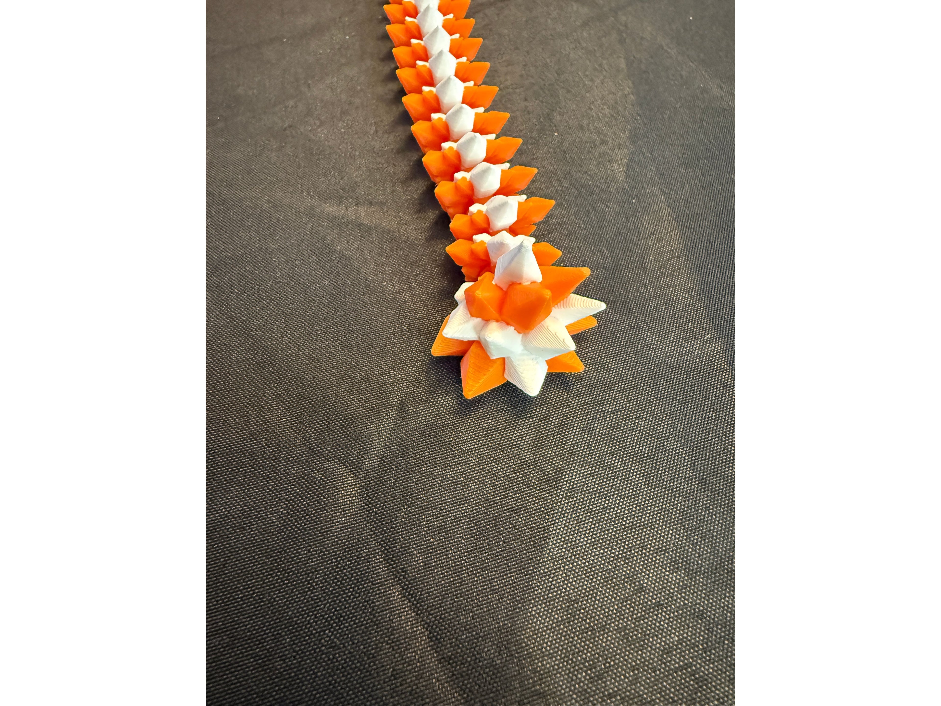 Orange and white 3D crystal dragon