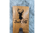 “Buck Off” Deer Bottle Opener Sign | Laser Engraved Rustic Wall Decor | 7.5” x 3.5” | $20