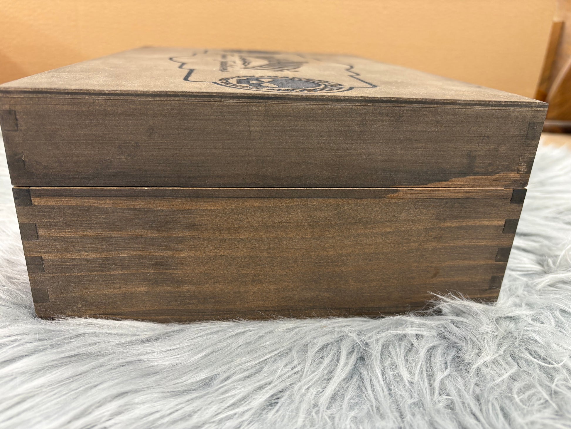 Jack Daniels Inspired Decanter Set | Laser Engraved Wooden Gift Box with 4 Whiskey Glasses & Decanter – $120