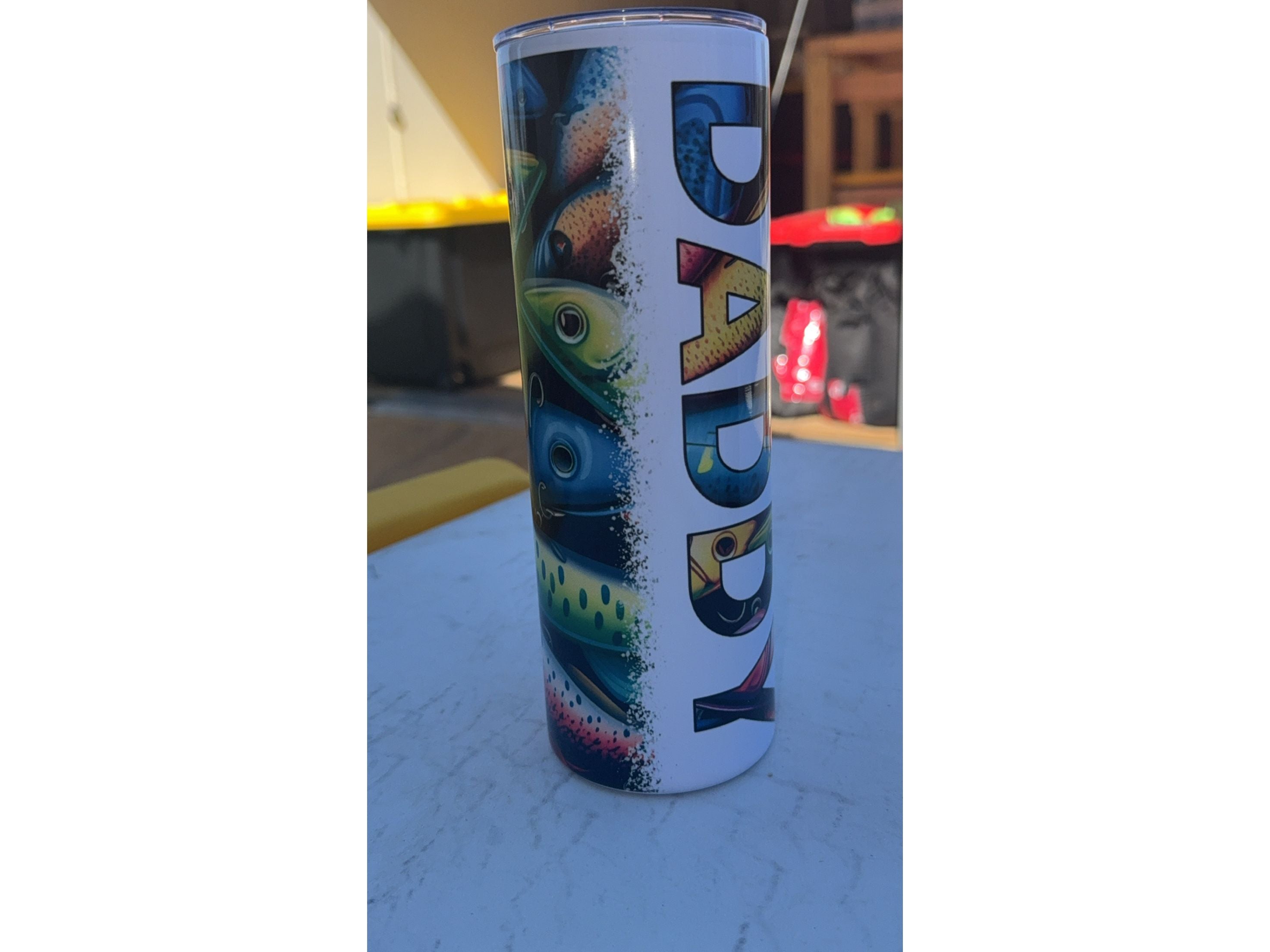 Daddy Fishing Tumbler 20oz – Perfect Gift for Dad, Fisherman Travel Mug, Insulated Cup
