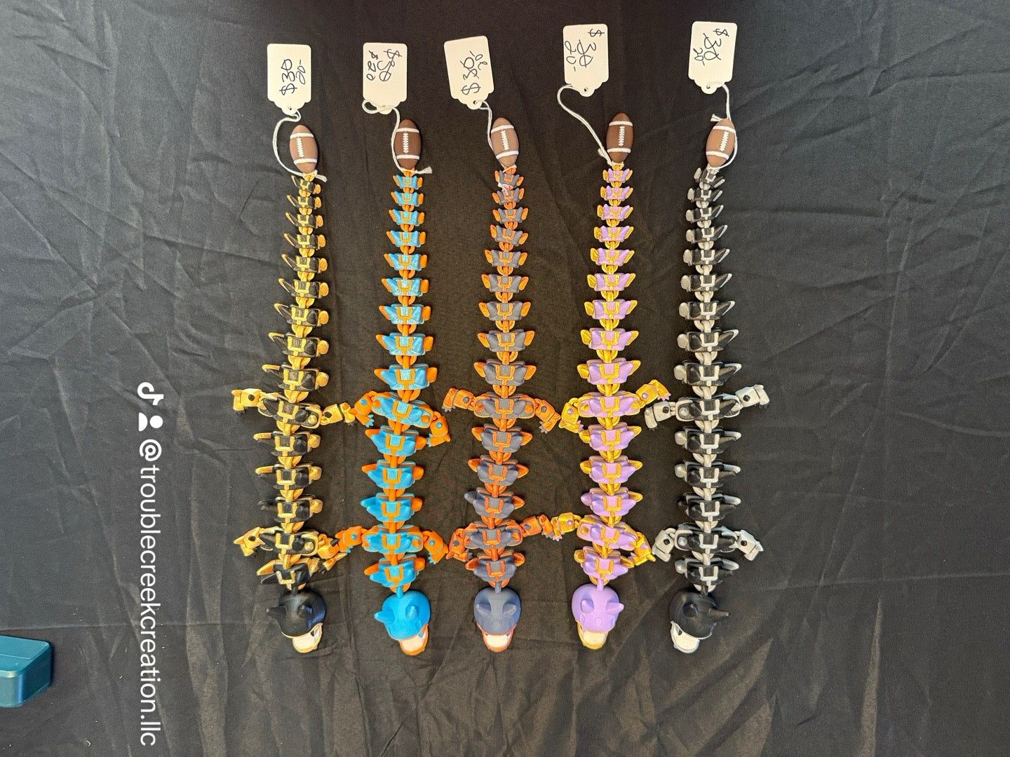 3D printed football dragons