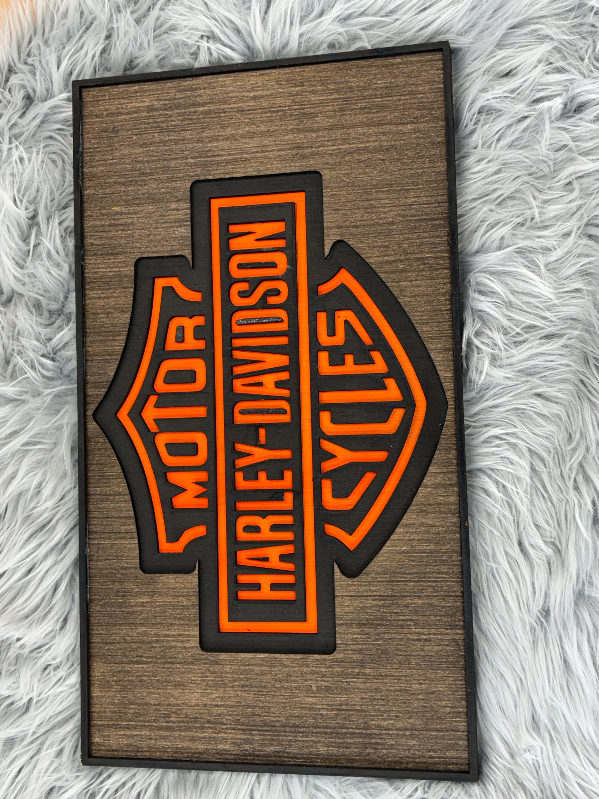 Harley cycles laser engraved sign