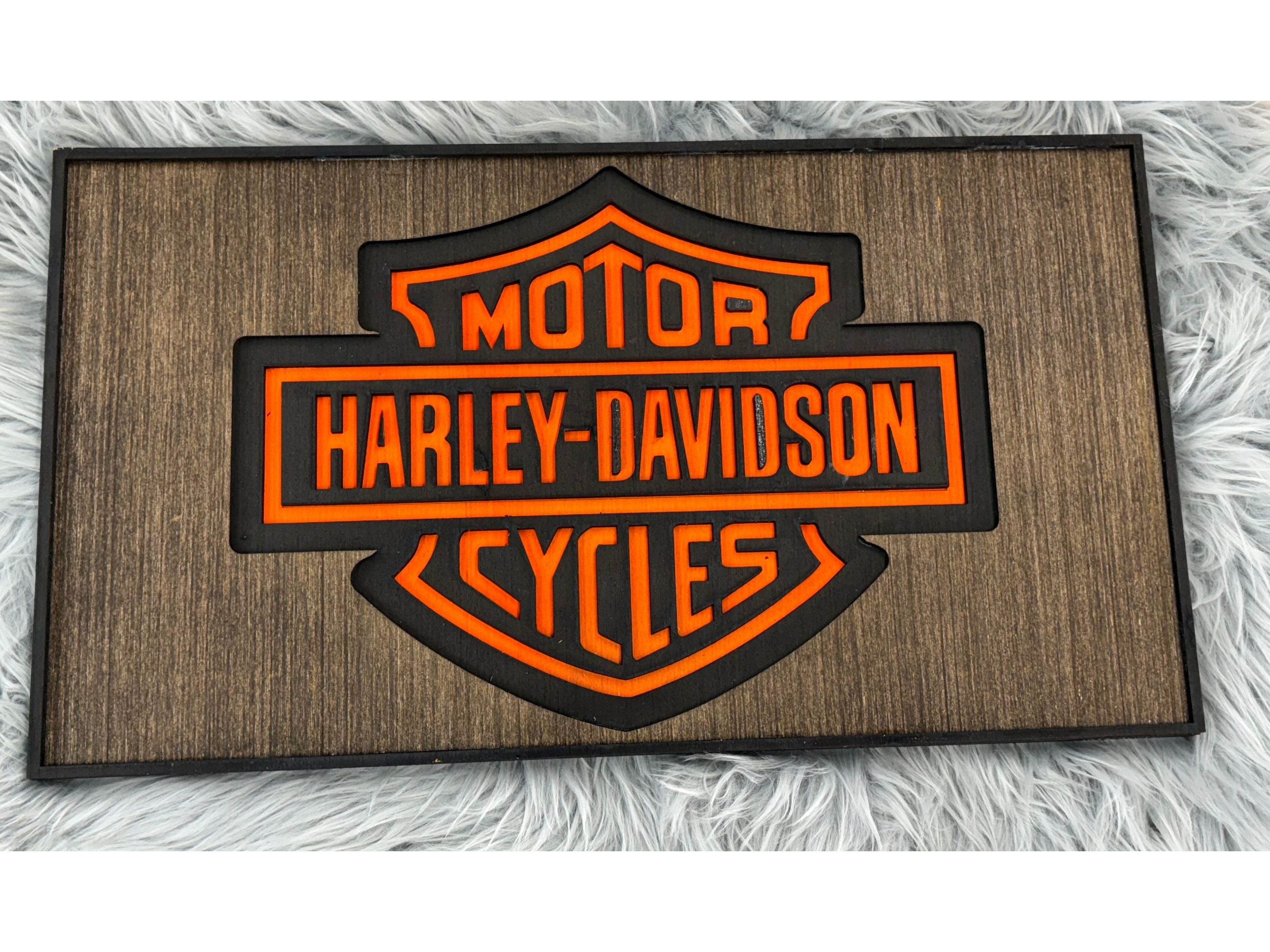 Harley cycles laser engraved sign