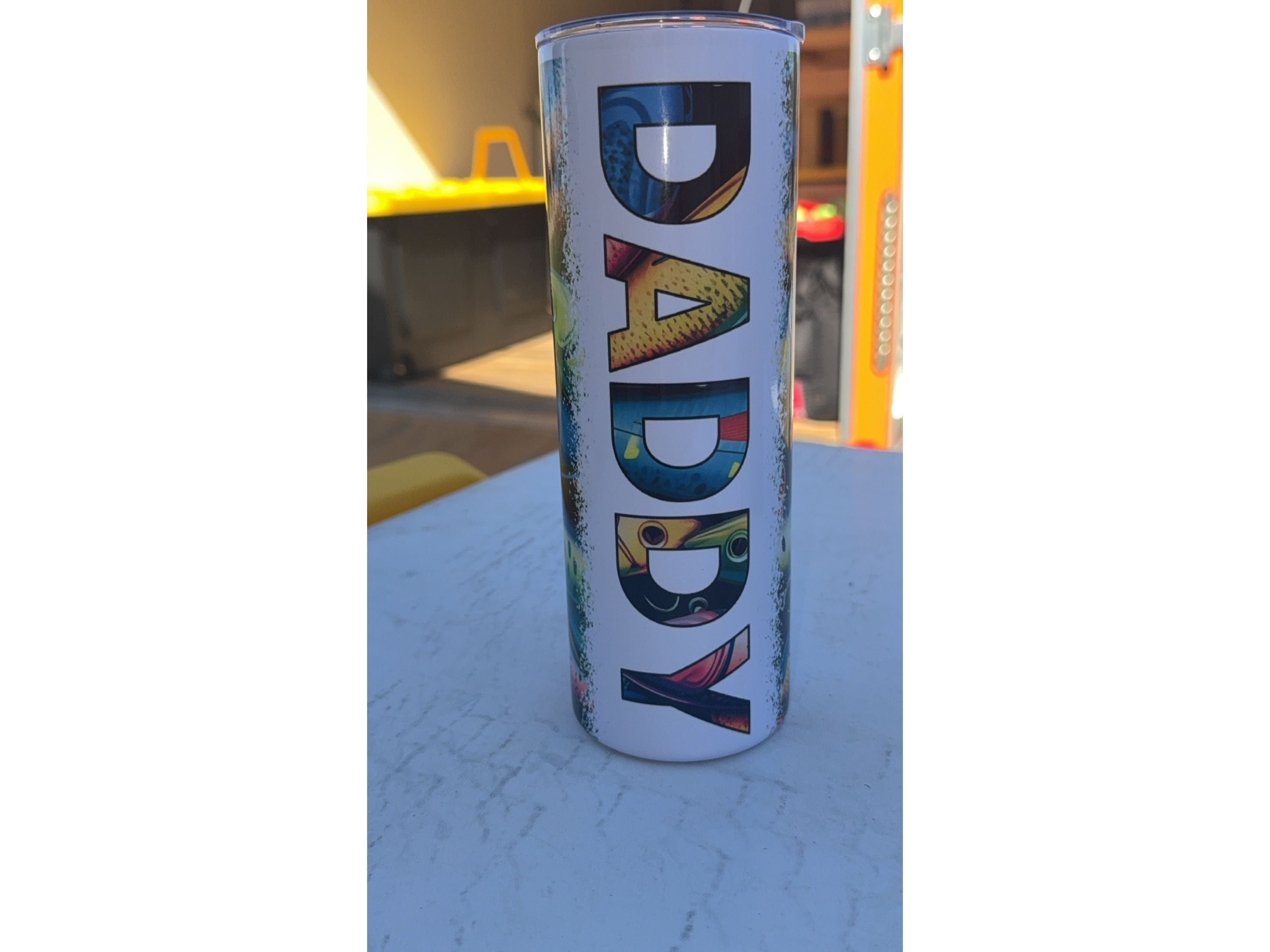 Daddy Fishing Tumbler 20oz – Perfect Gift for Dad, Fisherman Travel Mug, Insulated Cup