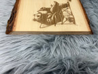 Live Edge Bear & Moose Drinking Laser Engraved Wood Sign | Rustic Cabin Bar Decor | 11" x 16" | $35