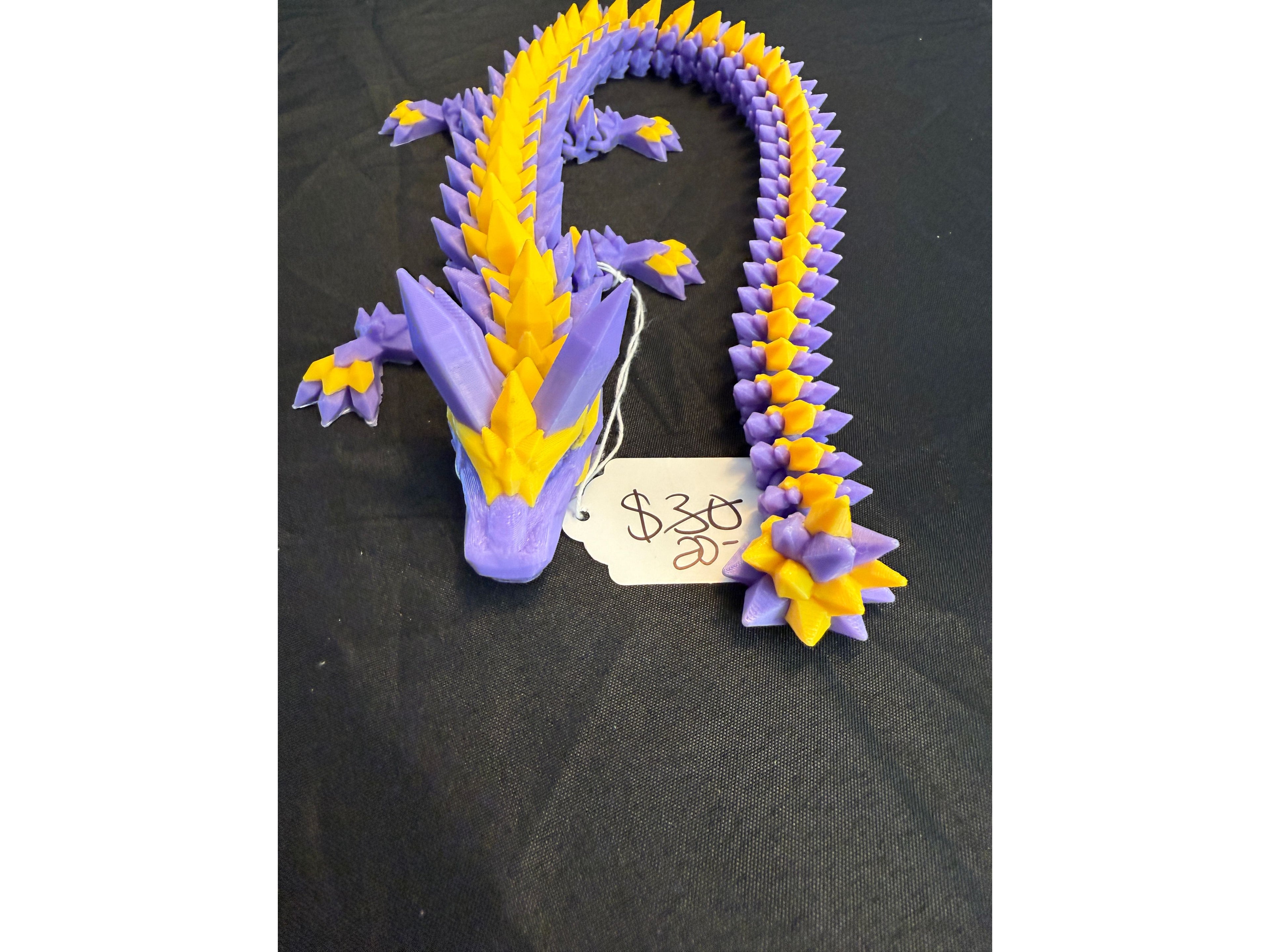 Purple and Gold 3D crystal dragon