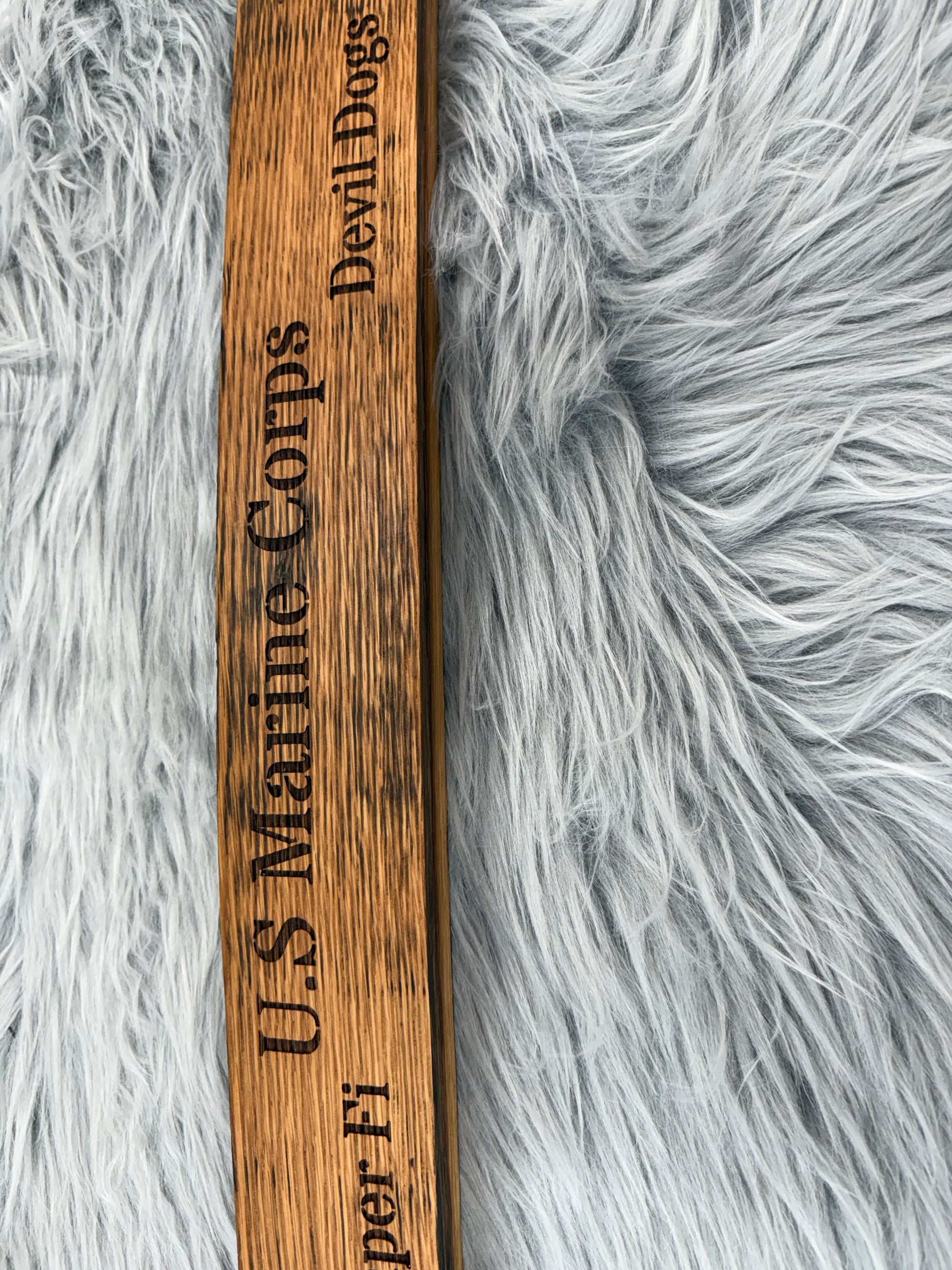 Whiskey Barrel Stave Wall Art – US Marine Corps “Devil Dogs” & “Semper Fi” Sign | Laser Engraved Patriotic Military Decor