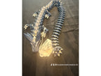 Blue and silver 3D crystal dragon