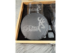 His Buck & Her Doe Whiskey Gift Set | Deer Love Laser Engraved Box – 2 Glasses, Coasters, Whiskey Stones & Velvet Bag