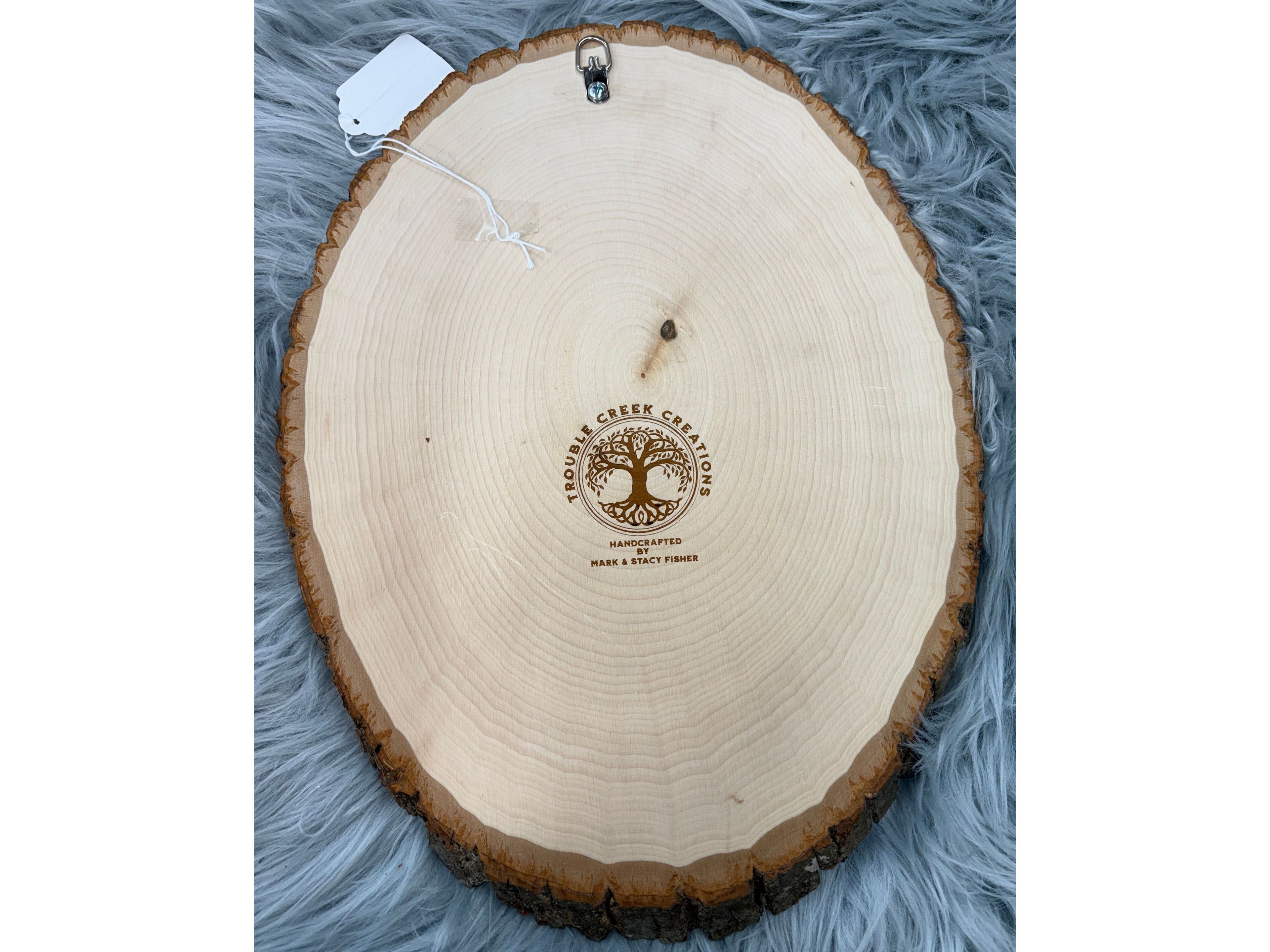 Live Edge Laser Engraved Deer in Scope Wall Art | Rustic Hunting Decor | 14" x 10.5"