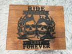 Ride Together, Last Forever | Skull King & Queen Whiskey Gift Set – 2 Glasses, Coasters, Whiskey Stones & Velvet Bag