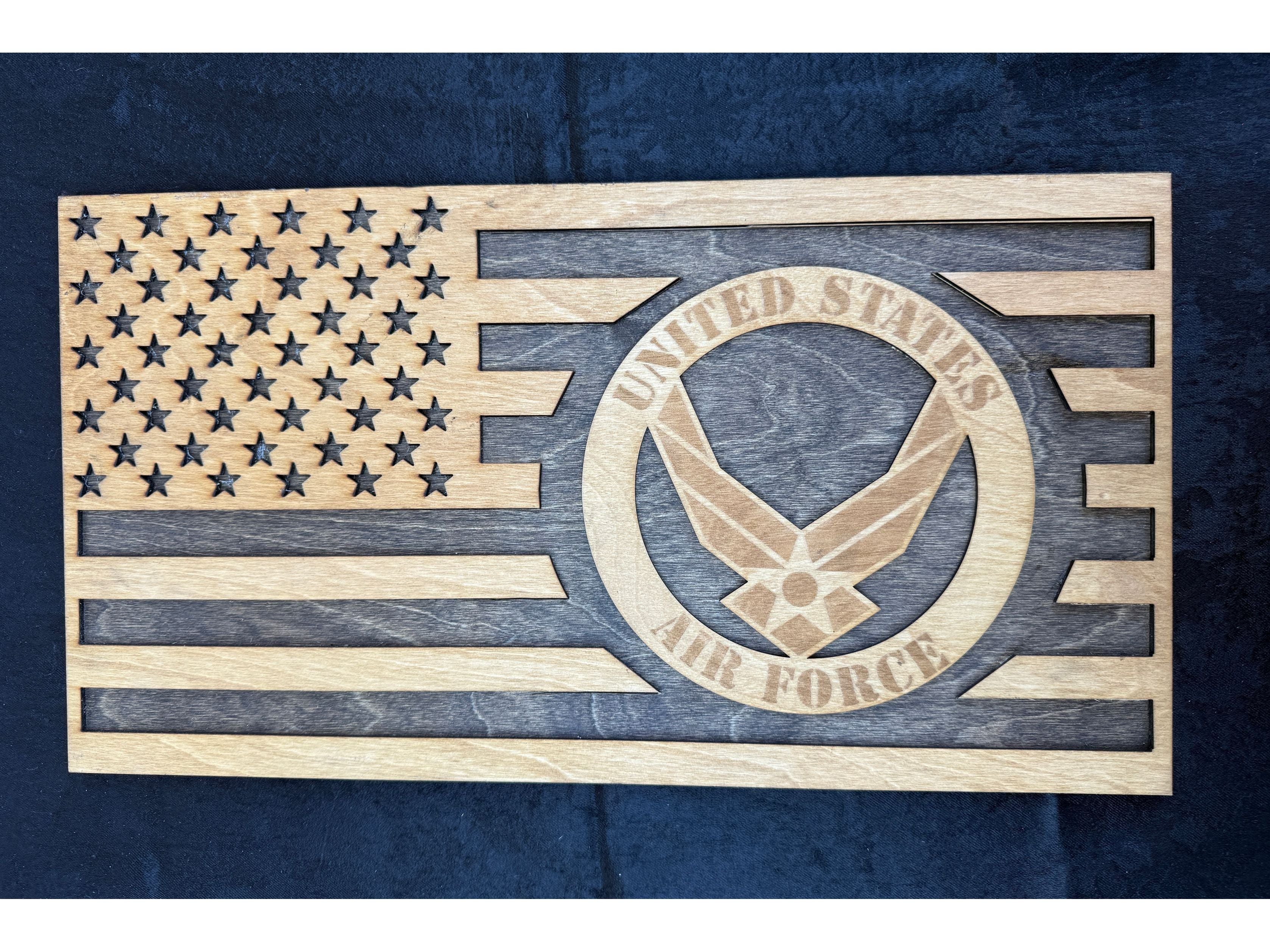 Laser Engraved Military Flag