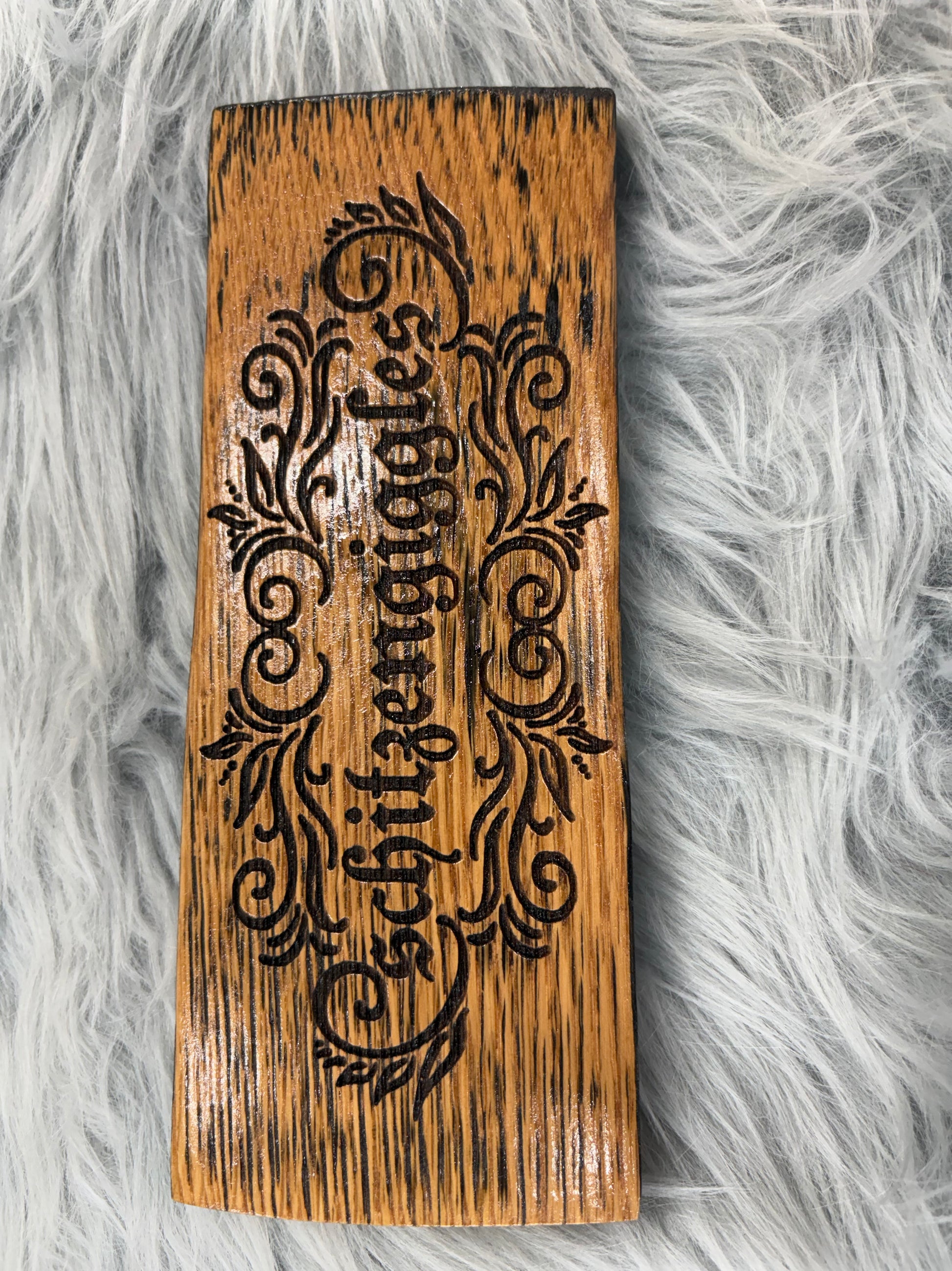 Schitzengiggles Whiskey Barrel Stave Sign | Laser Engraved Rustic Wall Decor | 7.5” x 3” | $15