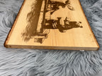 Live Edge Moose & Bear on Dock with Duck Floaty | Laser Engraved Lake Life Wood Sign | 12" x 16" | $35