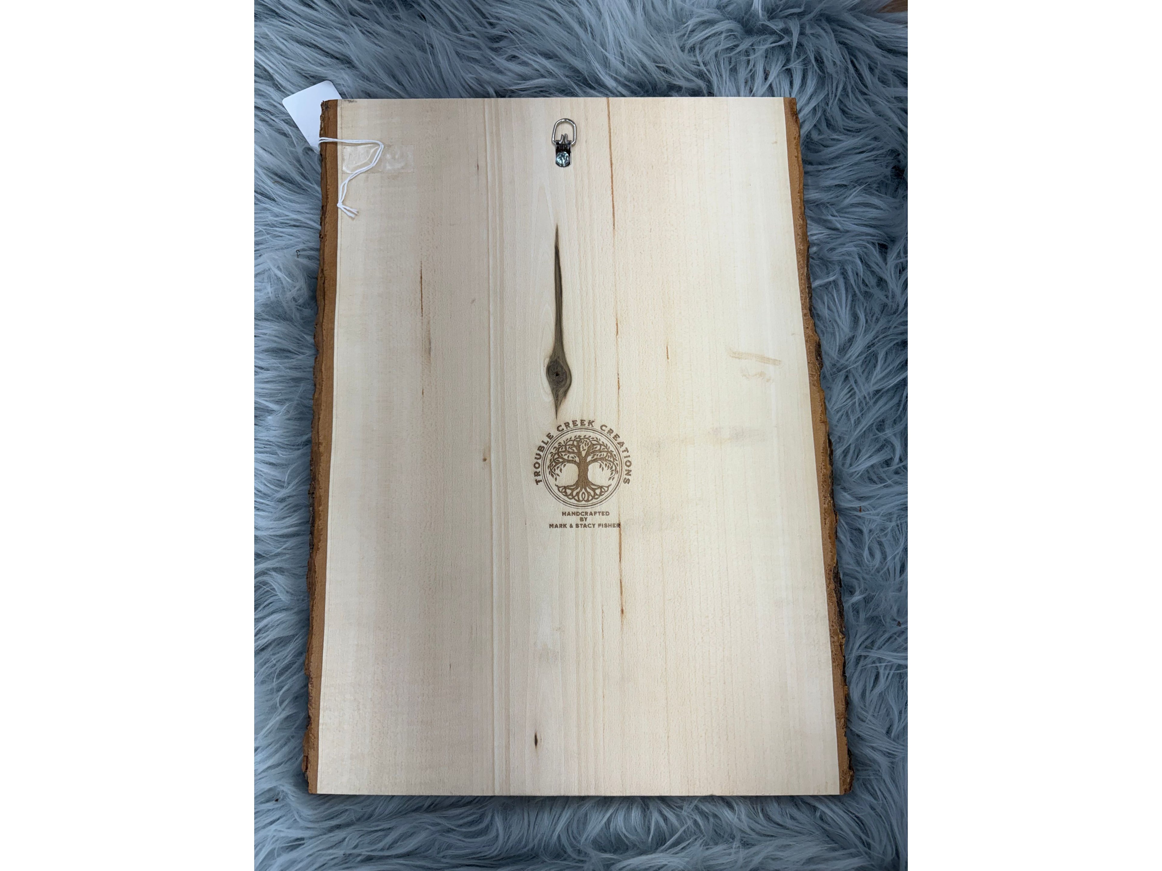 Live Edge “Camping Rules” Sign | Laser Engraved Rustic Wood Wall Art | 16" x 11.5" | $35