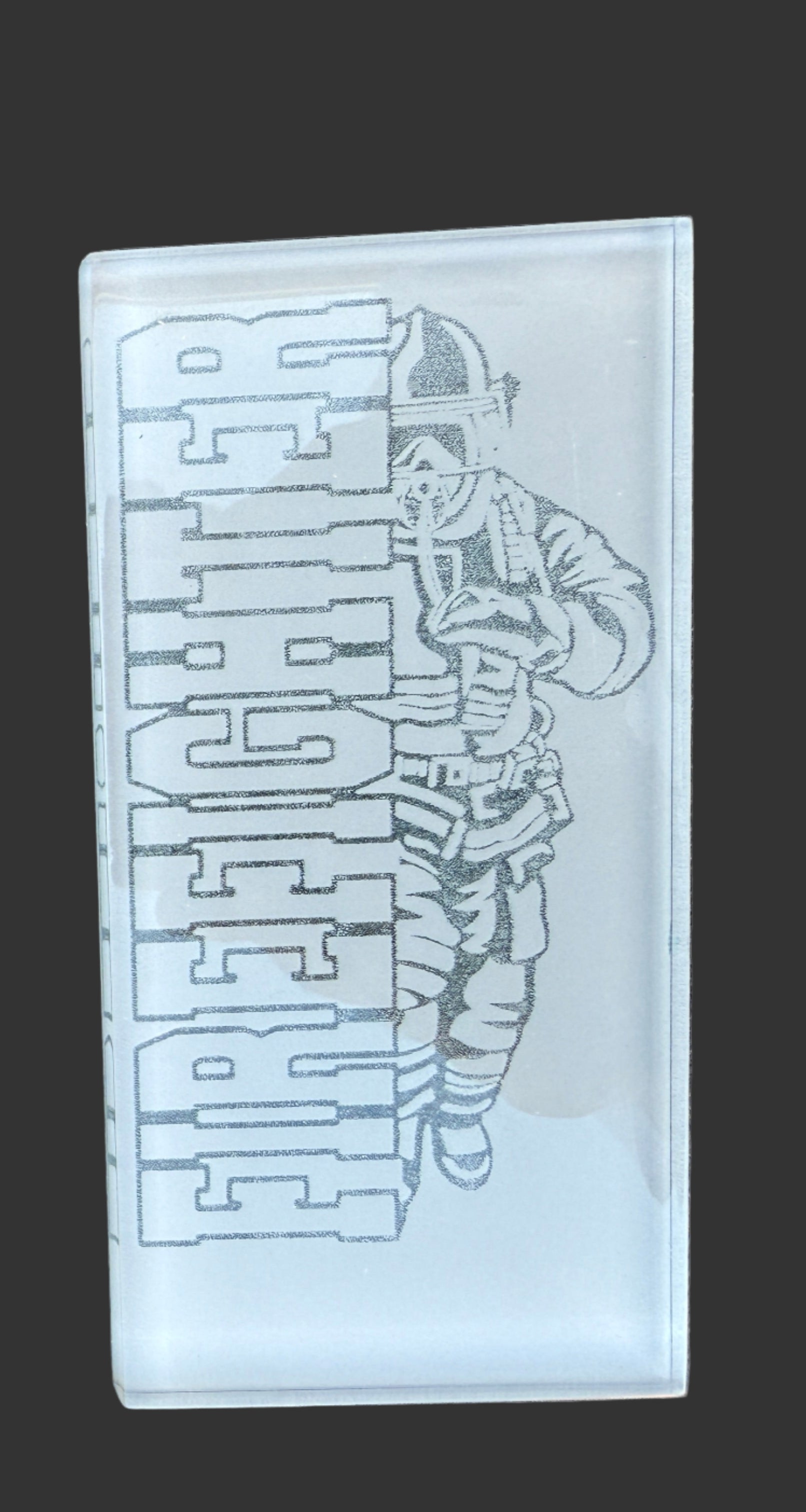 Laser Engraved Firefighter Glass Block | Firefighter Gift | Hero Tribute Home Decor
